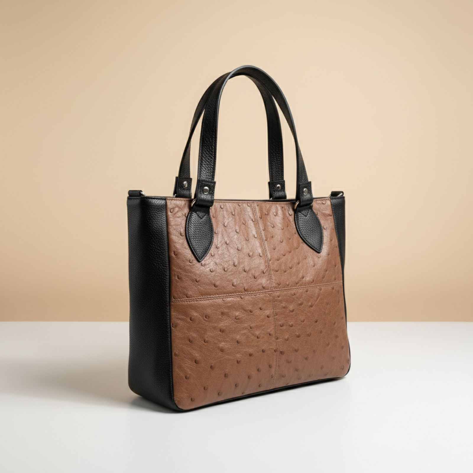 Shopper Klein Lina aus echtem Straußenleder LE10258