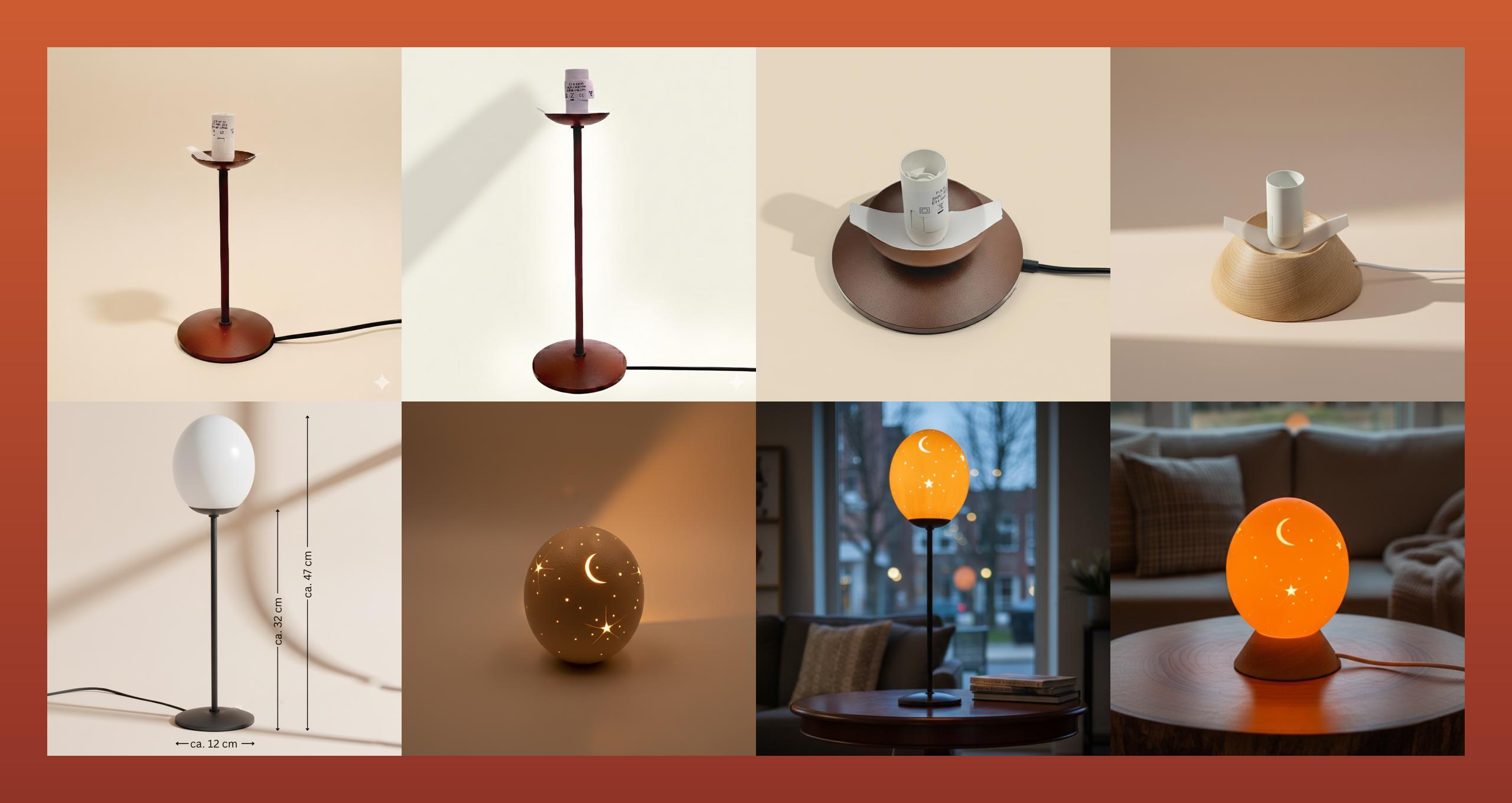 lampen collage 8 bilder